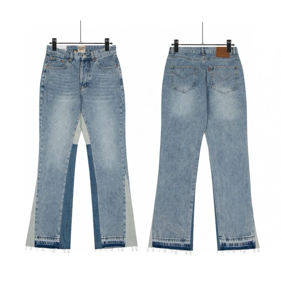 #8018 P246💰 GALLERY DEPT. LA Flared The first generation of Vintage spliced loose washed flared jeans - Original purchased and patterned to truly restore the ultimate texture of Vintage - Original hardware accessories, washed and other elevators, QR code analysis are all purchased from the original factory, high degree of restoration, you are welcome to compare with a certain product~ - Three-dimensional version Loose and comfortable, not picky about the figure, taller and slimmer, factory Seiko, original factory quality control, same style for men and women, can be matched with couples Versatile recommendation: must-have jeans for all seasons - Sizes: 28 30 32 34 36